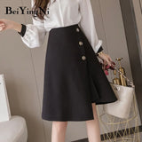 High Waist Skirt Women Elegant Casual Vintage Slim Irregular A Line Skirts Womens Work Wear Streetwear Fashion