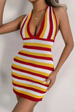 Halter Neck Backless Knit Mini