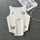 Man Body-In-Body Temperament Butterfly Short Sleeveless Vest Sling Female Summer Design Sense Niche Bottoming Shirt