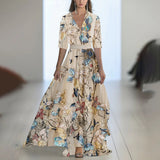 Shein Temu Explosion Walk Show V-Neck Explosion Printed Long