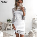 Sexy White Lace Stitching Hollow Out Party Dresses Elegant Women Short Mini Summer Casual Dresses Clothes For Women