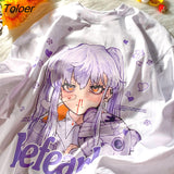 Kawaii JK Pullovers Basic Japanese Fashion Anime Girl Print Long Sleeve Tops 2021 Autumn New Fashion Large 2XL Teens