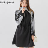 Dresses for Women Simple Temperament Jupe Y2k Clothes 2023 Vestidos De Mujer Zipper Stand Neck Loose Casual Dress