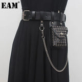 Pu Leather Green Mini-bag Spliced Long Belt Personality Women New Fashion Tide All-match Spring Autumn 2023