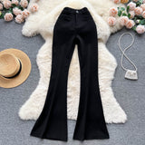 Autumn And Winter New Retro Suit Trousers Women's Leisure High Waist Hanging Feeling Thin Legs On The Bottom Of Long