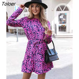 Spring Summer Dress for Women 2023 New O-neck Print Floral Long Sleeve Dress Women Casual Dresses Elegant Vestidos