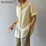 Basic Green Shirts for Women Summer Turn-down Collar Office Ladies Loose Short Sleeve Blouse Female Tops Blusas