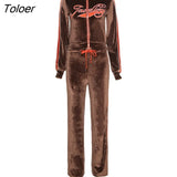 Women Tracksuit 2 Piece Set Coat Pants Winter Clothes Sweat Suits Women Matching Sets Long Sleeve