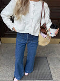 2025 Women's New Solid Color Button Knitted Cardigan Pocket Sweater