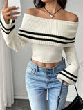 Women's Single-Word Shoulder-To-Shoulder-To-Shoulder-Tuck Knitted