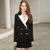 Black Vintage Solid Dress For Women Lapel Long Sleeve Button Pockets Dresses Female Fashion New Clothing 2021