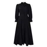 Women's Elegant Long-Sleeved Shirt Dress In Fashion And Long African