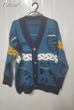 Fall 2023 Women's Sweater Clothing Fashion Cat Animal Cardigan Woman Oversized Tops Korean Knit Sweaters Coat Pull