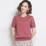 New Summer T Shirt Women Elasticity Oversized T-Shirt Woman Clothes Female Tops Short sleeve Women's tube top knit