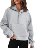 Autumn And Winter New Fashion Leisure Sports Half Zipper Hooded Short Plus Velvet