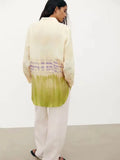 2022 Summer Patchwork Women Blouse Loose Tie Dye Top Long Sleeve Top Female Blouses Oversized Office Button Up