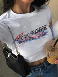 2000s crop top with motorcycle