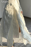Irregular Ruffles Dobby Asymmetrical High Waist Tassels Halfbody Skirt Female Bottoms Women Fashion Tide