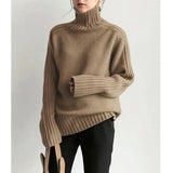 2021 Autumn Winter Loose Turtleneck Pullover Basic Warm Sweater for Women Korean Soft Kniited Solid Sweater