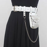 Pu Leather Green Mini-bag Spliced Long Belt Personality Women New Fashion Tide All-match Spring Autumn 2023
