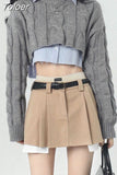 Cropped Sweater Women Vintage Preppy Style Slim Casual Long Sleeve Knit Sweater with Shirts Y2k Autumn Korean