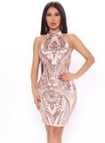 Sexy Sequins Halter Sleeveless Bodycon Party