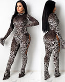 Party Sexy Leopard Print Cut Out Bodycon
