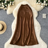 Sensed With The Frontal Half-Dress Woman 2025 New Light Luxury High-Rise Thin A-Word Bag With A Long Skirt With A Long