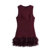 Women's Clothing 2025 Autumn And Winter New Street Fashion Temperament Mesh Stitching