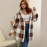 Fashion Plush Long-Sleeved Rib Hooded Loose