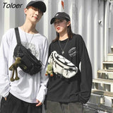 Bags Women Hip Hop Unisex Canvas Fanny Belt Pack Couple Travel Hiking Bag Harajuku Cargo Simple Casual All-match