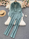 VAREY LIN New Spring Autumn Women Fashion Three-piece Set Single Breasted Blazer Coat+Strapless Vest+high Waist Pants OL