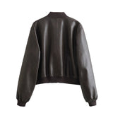 Three-Color Pilot Leather Jacket In