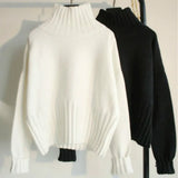 Turtleneck Sweater Women's Pullover High Stretch Knit Rib Slim Pullover Autumn and Winter Basic Women's Sweater Other