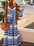 Boho Print Spaghetti Strap Long Dress Women Summer Vestidos Lace Up Vacation Party Long Dresses Female