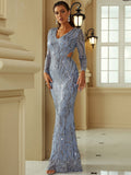 Cutout Flare Sleeve V-Neck Sheath