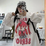 New Hoodie Women Kawaii Cartoon print Sweatshirt Hoody Top Bag Hoodies Women goth Clothes Anime Hooded Long-sleeved