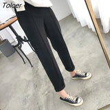 Winter Casual Pencil Pants Women Oversized Wool High Waist Woman Pants Loose Casual Trousers Women Femme Pantalon