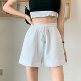 Women 5 Colors Leisure Fashion Cozy Summer Hot Loose Korean Style Ins All-match Solid Simple Ulzzang High Waist Chic