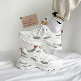 Party 2022 Women Chunky Sneakers Thick Bottom Platform Fashion Casual Shoes Comfortable White Vulcanize Running Walking Female