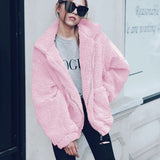 Autumn Winter Faux Fur Coat Women 2020 Casual Warm Soft Zipper Fur Jacket Plush Overcoat Pocket Plus Size Teddy Coat Female