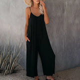 Fashion Women Sleeveless Straps Jumpsuits Baggy Pants Summer Loose Baggy Rompers Womens Jumpsuits Casual Long