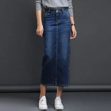 Women Denim Skirt Long Saia Jeans Women's Skirt Denim Skirts For Women Summer Vintage Black Long Skirts Female