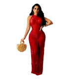 Toloer New Women's Wear Sexy Solid Color Knitted Beach Dress-Outfit