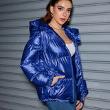 Large Size Down Cotton Jacket Cotton Jacket For Men And Women Winter Maillard Bright Face Jacket Cotton Padded Jacket Lovers Fashion Clothes-Outfit