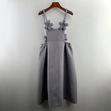 Black Bowknot Sling Dress For Women Sexy Backless Hollow Out High Waist A Line Evening Party Dress Female 2021