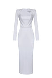 New Women's Autumn New Horn Long-Sleeved Belt Dress Fashion