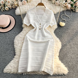 Stunning Green Dress Woman 2025 Summer New French High-End Temperament Knitted
