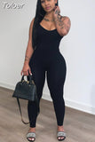 Apricot White Ribbed Rompers Womens Jumpsuit Spaghetti Strap Sleeveless Skinny Catsuit Summer Cross Backless Slim