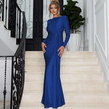 Women's Evening Dress 2025 Summer New Fashion Temperament Dress With A Round-Neck Long-Sleeved